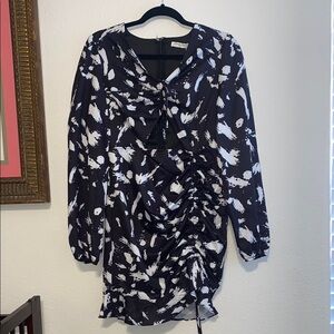 Ambition Black and White Patterned Dress